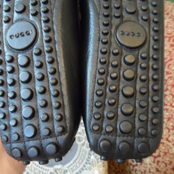 Gucci Black Horse Bit Detail Calf Leather Driving Loafers Size 37.5B - Picture 15 of 16